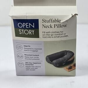 Open Story Stuffable Travel Neck Pillow Pink Packable Lightweight Airplane